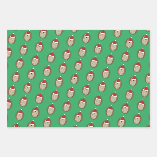 Cute Santa Hedegel Inpakpapier Vel (Voorkant)