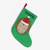 Cute Santa Hedegel Kleine Kerstsok (Voorkant (Hangend))