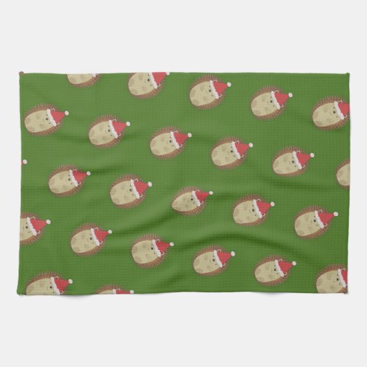 Cute Santa Hedegel Theedoek (Horizontaal)