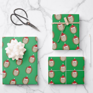 Cute Santa Hedgel Inpakpapier Vel