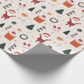 Cute Santa Ho Ho Ho Kerstmis Cadeaupapier (Hoek)