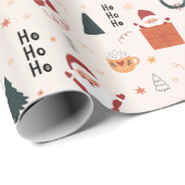 Cute Santa Ho Ho Ho Kerstmis Cadeaupapier (Rol Hoek)