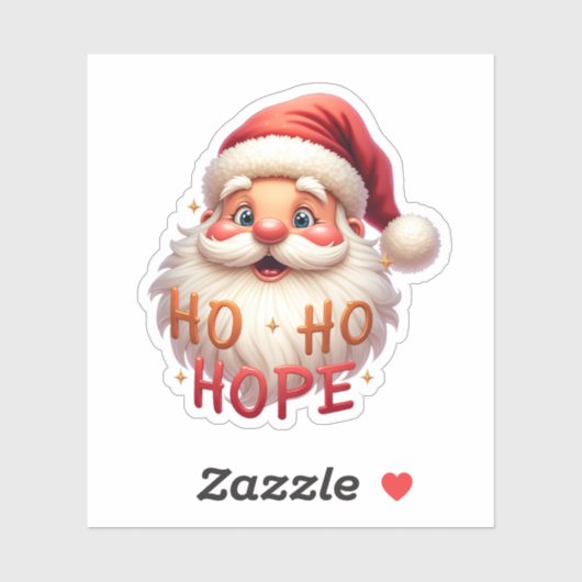 Cute Santa “Ho Ho Hope” Sticker (Vel)