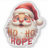 Cute Santa “Ho Ho Hope” Sticker (Voorkant)