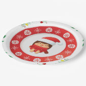 Cute Santa Holiday Paper Plate Papieren Bordje (Gekanteld)