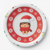 Cute Santa Holiday Paper Plate Papieren Bordje (Voorkant)