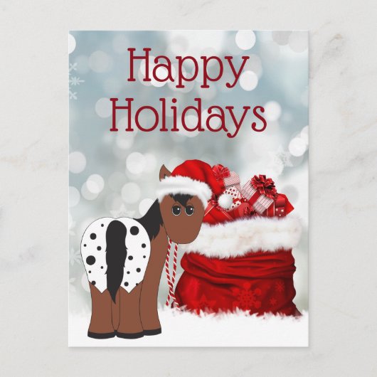 Cute Santa Horse n Gifts Prettige feestdagen Kerst (Voorkant)