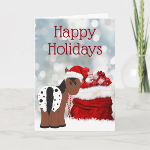 Cute Santa Horse n Gifts Prettige feestdagen Kerst Kaart