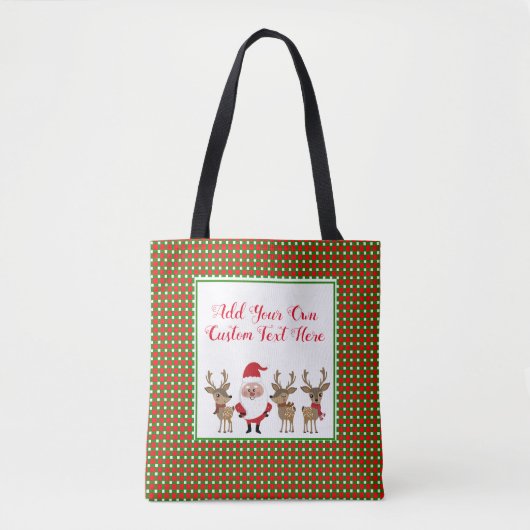 Cute Santa Kerstmis Pset Custom Typography Tote Bag (Voorkant)