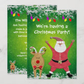 Cute Santa Kerstparty nodigt u uit Kaart (Voorkant / Achterkant)