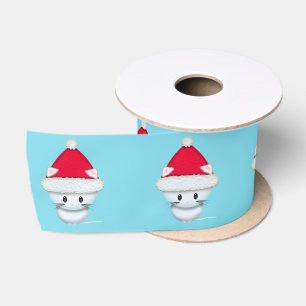 Cute Santa Kitten Kerst Kunst Satijnen Lint