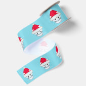 Cute Santa Kitten Kerst Kunst Satijnen Lint (Achterkant)
