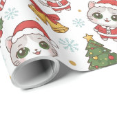 Cute Santa Kittens and Christmas Decorations  Cadeaupapier (Rol Hoek)