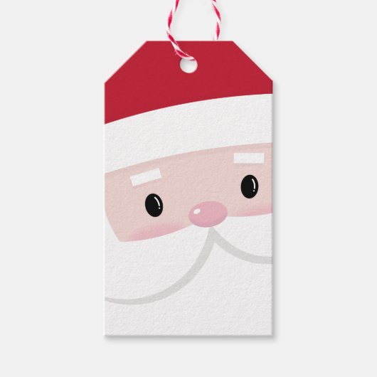 Cute Santa Klaus Face Cadeaulabel (Voorkant)