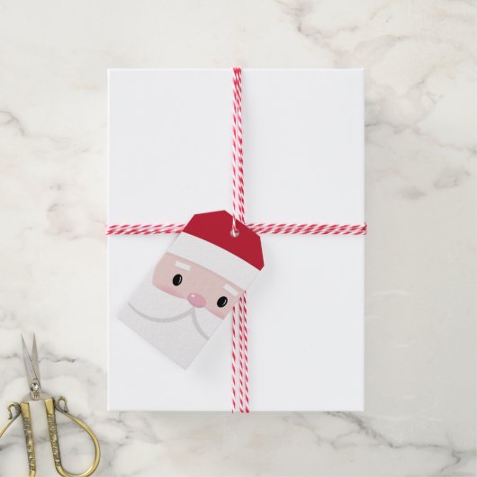 Cute Santa Klaus Face Cadeaulabel (Met Touw)