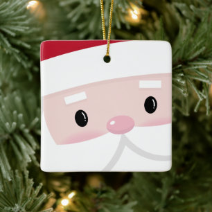 Cute Santa Klaus Face Keramisch Ornament