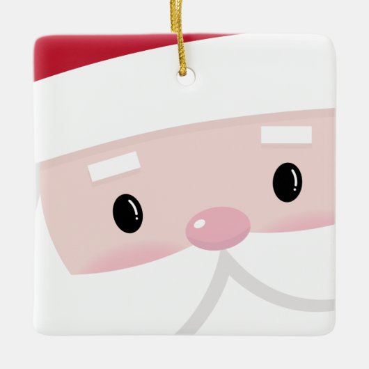 Cute Santa Klaus Face Keramisch Ornament (Voorkant)