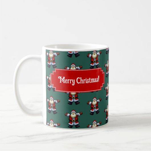 Cute Santa Merry Christmas! Father Xmas Pattern Koffiemok (Links)