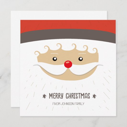 Cute Santa Merry-kerstkaart (Voorkant / Achterkant)