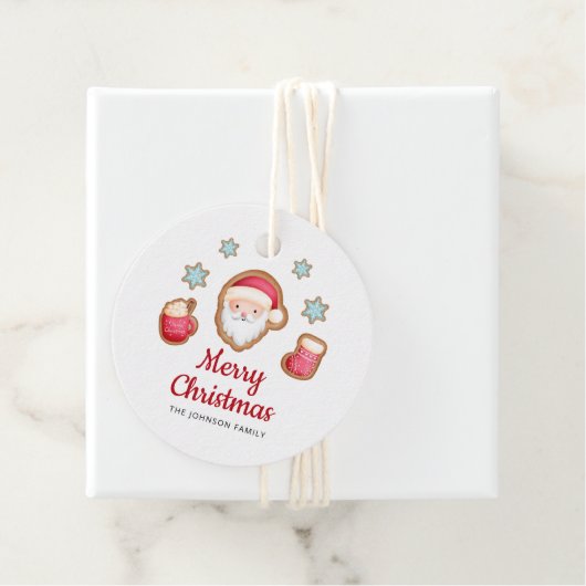 Cute Santa Merry Kerstmis Bedankjes Labels (In situ)