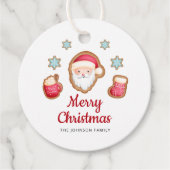 Cute Santa Merry Kerstmis Bedankjes Labels (Voorkant)