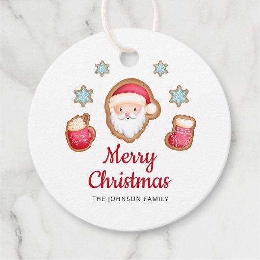 Cute Santa Merry Kerstmis Bedankjes Labels (Voorkant)