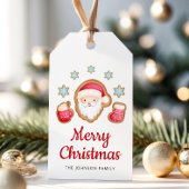 Cute Santa Merry Kerstmis Cadeaulabel