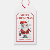 Cute Santa Merry Kerstmis Cadeaulabel (Voorkant)