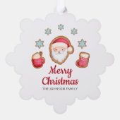 Cute Santa Merry Kerstmis Ornament Kaart (Achterkant)