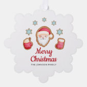 Cute Santa Merry Kerstmis Ornament Kaart (Voorkant)