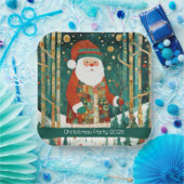 Cute Santa Merry Kerstmis Papieren Bordje (Feest)