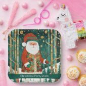 Cute Santa Merry Kerstmis Papieren Bordje (Feest)