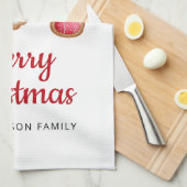 Cute Santa Merry Kerstmis Theedoek (Quarter Fold)