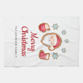 Cute Santa Merry Kerstmis Theedoek (Horizontaal)