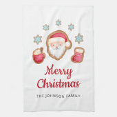 Cute Santa Merry Kerstmis Theedoek (Verticaal)