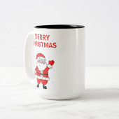 Cute Santa Merry Mok met tweetone kerstkoffie (Voorkant links)
