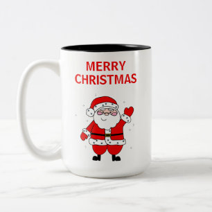 Cute Santa Merry Mok met tweetone kerstkoffie