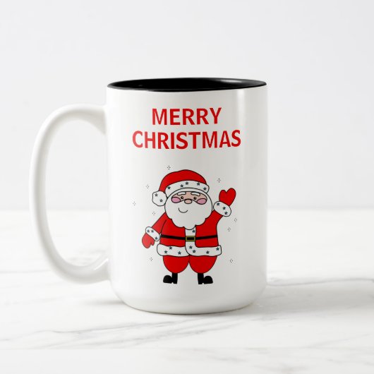 Cute Santa Merry Mok met tweetone kerstkoffie (Links)