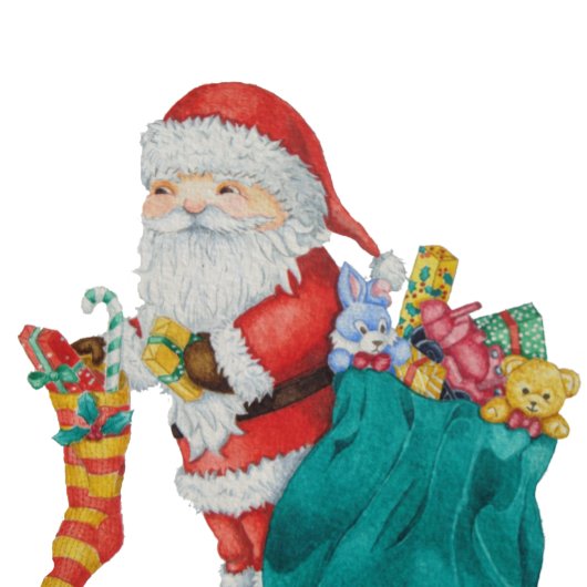 Cute santa met bekapte kerstmis cadeaupapier