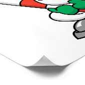 Cute Santa met Giant Candy Cane Poster (Hoek)