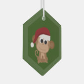 Cute Santa Monkey Glas Ornament (Voorkant Rechts)
