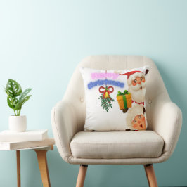 Cute Santa & Mrs. Claus Merry Christmas Greeting  Kussen