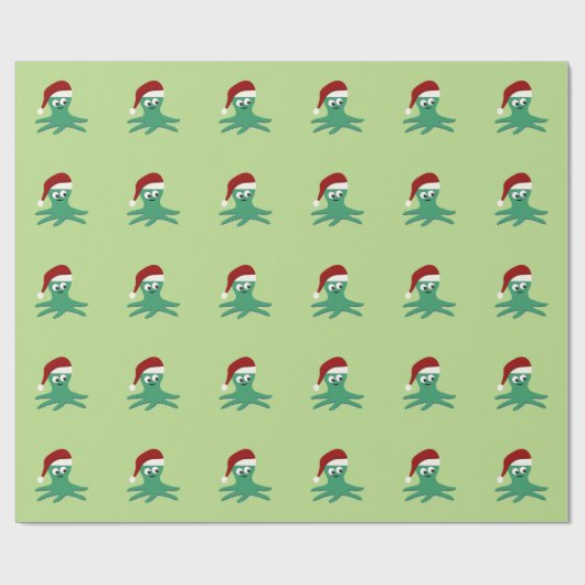 Cute Santa Octopus Cadeaupapier (Vlak)