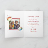 Cute Santa on Beach and Photo Template Christmas Feestdagen Kaart (Binnen)