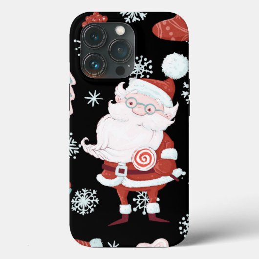 Cute Santa Pattern OtterBox iPhone Case (Achterkant)