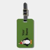 Cute Santa Penguin Bagagelabel (Voorkant verticaal)