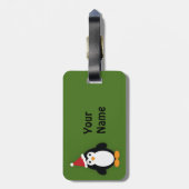 Cute Santa Penguin Bagagelabel (Achterkant verticaal)