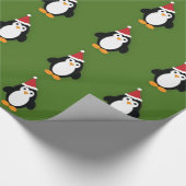 Cute Santa Penguin Cadeaupapier (Hoek)