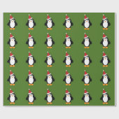 Cute Santa Penguin Cadeaupapier (Vlak)