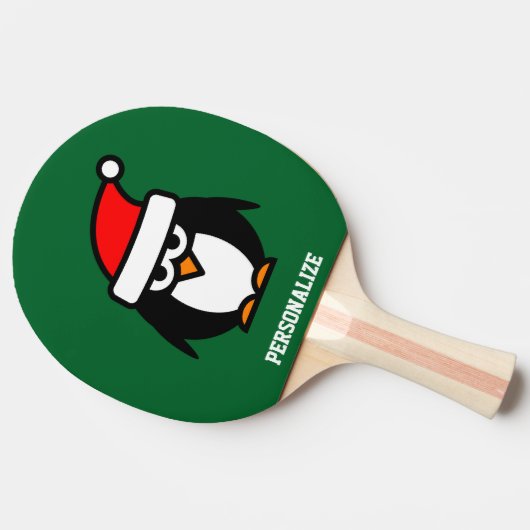 Cute Santa penguin cartoon ping pong paddle Tafeltennisbatje (Zijkant)
